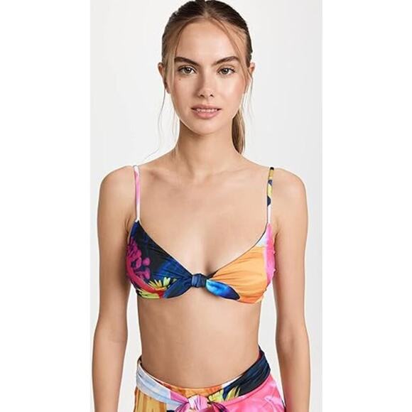 Mara Hoffman Viti Carla Bikini Top Adjustable Straps Self-Tie Size M NWOT - Picture 1 of 12